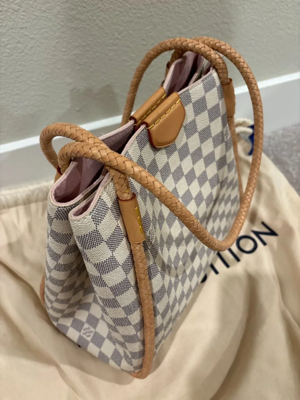 Louis Vuitton Propriano Tote Shoulder Bag Damier Azul Canvas